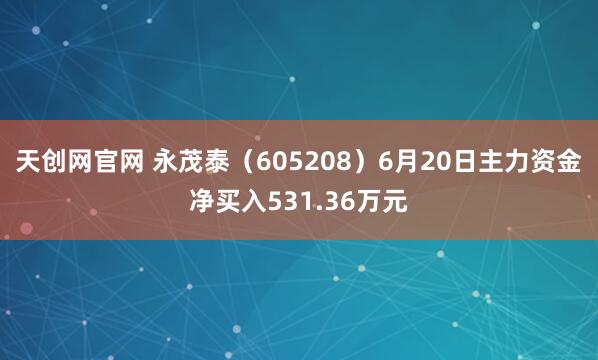 天创网官网 永茂泰（605208）6月20日主力资金净买入531.36万元